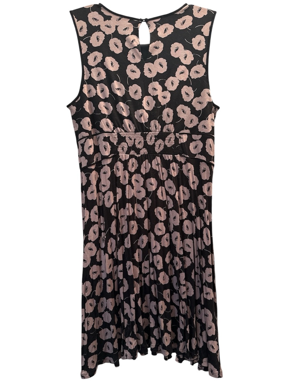 LOFT Tan and Black Floral Summer Dress - Picture 2 of 4
